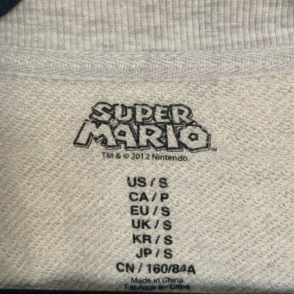 Forever 21, Grey Super Mario Graphic Crewneck Cropped Sweater, Size: Small - Picture 3 of 3
